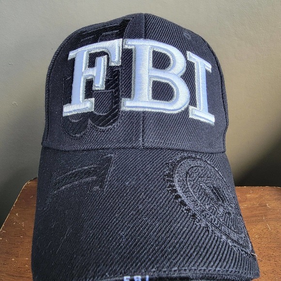FBI Washington DC Black Hat Cap Strapback Adjustable City Hunter OSFM - Picture 2 of 12